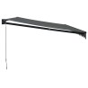 Auvent rétractable anthracite 5x3 m tissu et aluminium 558452558452