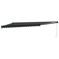 Auvent rétractable anthracite 5x3 m tissu et aluminium 558452558452