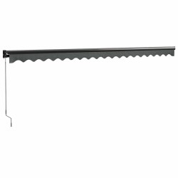 Auvent rétractable anthracite 5x3 m tissu et aluminium 558452558452