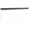 Auvent rétractable anthracite 5x3 m tissu et aluminium 558452558452