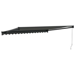 Auvent rétractable anthracite 4,5x3 m tissu et aluminium 558453558453