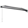 Auvent rétractable anthracite 4x3 m tissu et aluminium 558454558454