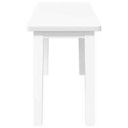 Banc 90 cm blanc bois massif caoutchouc 558455558455