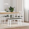 Banc 90 cm blanc bois massif caoutchouc 558456558456