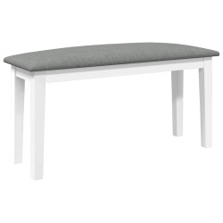 Banc 90 cm blanc bois massif caoutchouc 558456558456