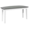 Banc 90 cm blanc bois massif caoutchouc 558456558456