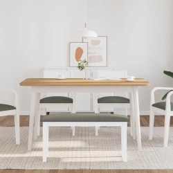 Banc 90 cm blanc bois massif caoutchouc 558456558456