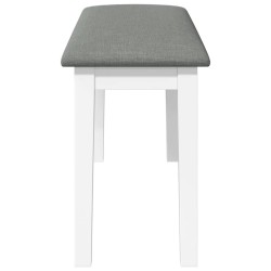 Banc 90 cm blanc bois massif caoutchouc 558456558456
