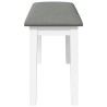 Banc 90 cm blanc bois massif caoutchouc 558456558456