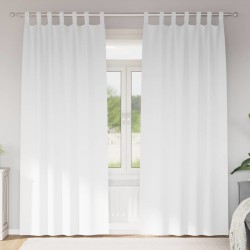 Rideaux occultants avec anneaux 2 pcs Blanc pur 225 x 140 cm 558463558463