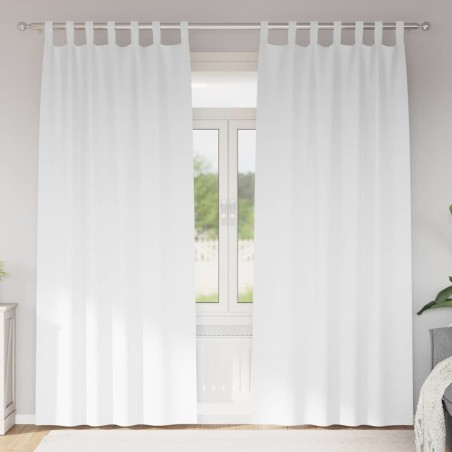 Rideaux occultants avec anneaux 2 pcs Blanc pur 225 x 140 cm 558463558463