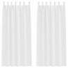 Rideaux occultants avec anneaux 2 pcs Blanc pur 225 x 140 cm 558463558463