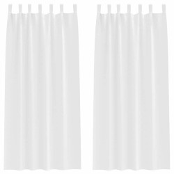Rideaux occultants avec anneaux 2 pcs Blanc pur 245 x 140 cm 558465558465