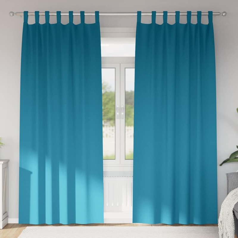 Rideaux occultants avec anneaux 2 pcs Turquoise 225 x 140 cm 558467558467