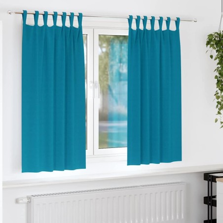 Rideaux occultants avec anneaux 2 pcs Turquoise 175 x 140 cm 558470558470
