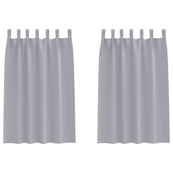 Rideaux occultants avec anneaux 2 pcs Gris métal 175 x 140 cm 558471558471