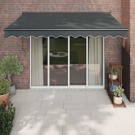 Auvent rétractable anthracite 3,5x2,5 m tissu et aluminium 558472558472