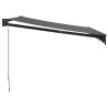 Auvent rétractable anthracite 3,5x2,5 m tissu et aluminium 558472558472