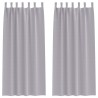 Rideaux occultants avec anneaux 2 pcs Gris métal 225 x 140 cm 558475558475