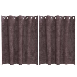 Rideaux en velours 2 pcs Marron 140 x 140 cm Velours 558478558478