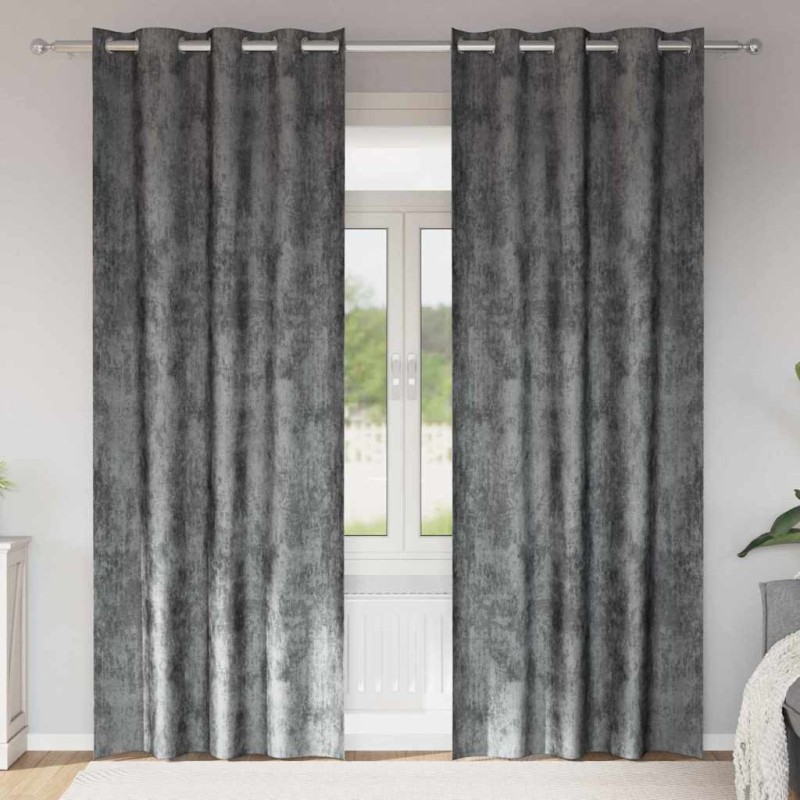 Rideaux en velours 2 pcs Gris 225 x 140 cm Velours 558479558479