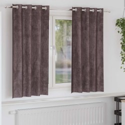 Rideaux en velours 2 pcs Marron 175 x 140 cm Velours 558480558480