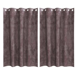 Rideaux en velours 2 pcs Marron 175 x 140 cm Velours 558480558480