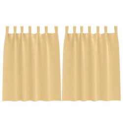 Rideaux occultants avec anneaux 2 pcs Beige 140 x 140 cm 558487558487