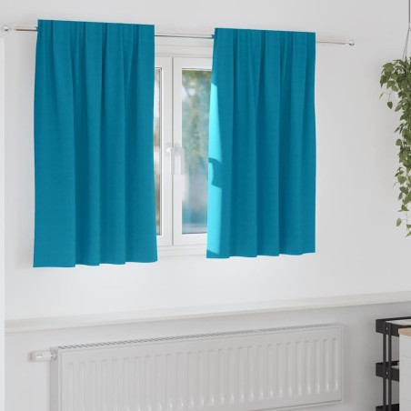 Rideaux occultants avec anneaux 2 pcs Turquoise 140 x 140 cm 558488558488