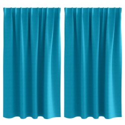 Rideaux occultants avec anneaux 2 pcs Turquoise 140 x 140 cm 558488558488