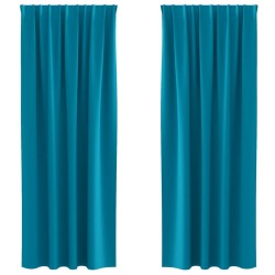 Rideaux occultants avec anneaux 2 pcs Turquoise 260 x 140 cm 558489558489