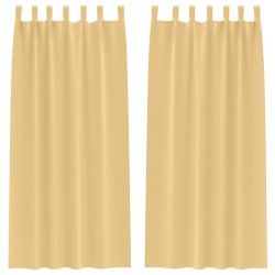 Rideaux occultants avec anneaux 2 pcs Beige 225 x 140 cm 558491558491