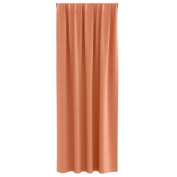 Rideaux occultants avec anneaux 2 pcs Couleur terre cuite 558492558492