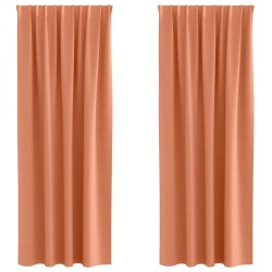 Rideaux occultants avec anneaux 2 pcs Couleur terre cuite 558494558494