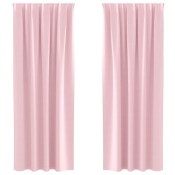 Rideaux occultants avec anneaux 2 pcs Rose bébé 245 x 140 cm 558497558497