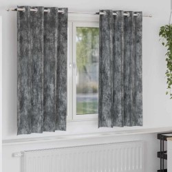 Rideaux en velours 2 pcs Gris 175 x 140 cm Velours 558500558500