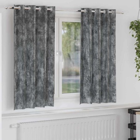 Rideaux en velours 2 pcs Gris 175 x 140 cm Velours 558500558500