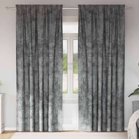 Rideaux en velours 2 pcs Gris 260 x 140 cm Velours 558501558501
