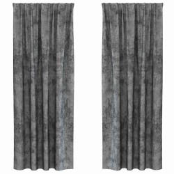 Rideaux en velours 2 pcs Gris 260 x 140 cm Velours 558501558501