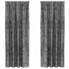 Rideaux en velours 2 pcs Gris 260 x 140 cm Velours 558501558501