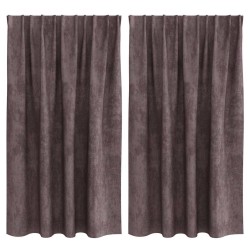 Rideaux en velours 2 pcs Marron 140 x 140 cm Velours 558505558505