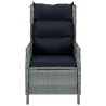 Chaise inclinable de jardin coussins Résine tressée Gris clair 558513558513