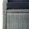 Chaise inclinable de jardin coussins Résine tressée Gris clair 558513558513