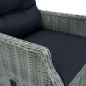 Chaise inclinable de jardin coussins Résine tressée Gris clair 558513558513