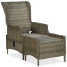 Chaise inclinable de jardin avec tabouret Résine tressée Marron 558514558514