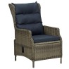 Chaise inclinable de jardin avec tabouret Résine tressée Marron 558514558514
