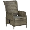 Chaise inclinable de jardin avec tabouret Résine tressée Marron 558514558514