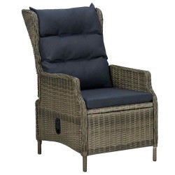 Chaise inclinable de jardin avec coussins Résine tressée Marron 558515558515