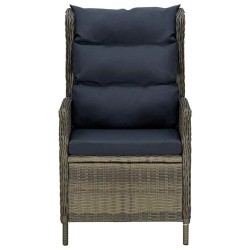 Chaise inclinable de jardin avec coussins Résine tressée Marron 558515558515