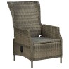 Chaise inclinable de jardin avec coussins Résine tressée Marron 558515558515